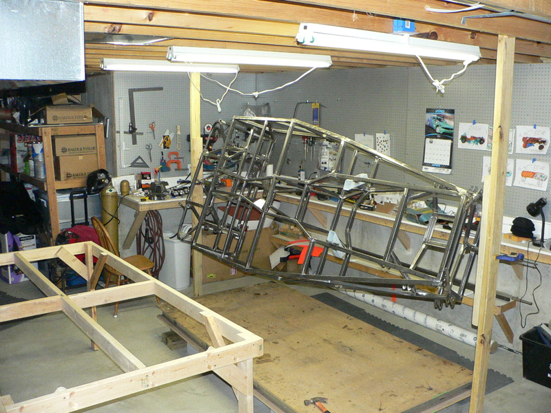 Jon’s homebuilt car-rotisserie allowed him to get the right angle on all the welds.